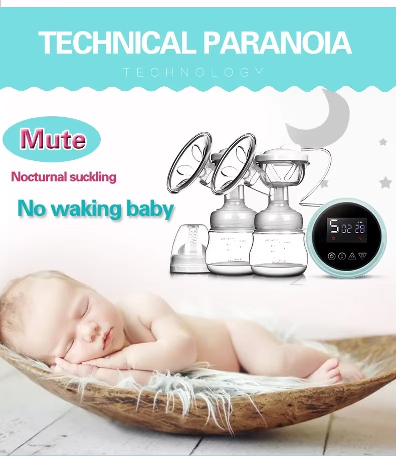 McAdo Electric Breast Pump USB BPA Free Electric Double Breast Pump with Nursing Pads And Breast Milk Storage Set Baby Feeding Gift Set