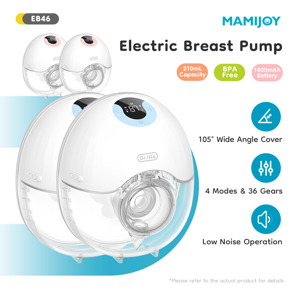 McAdo Electric Breast Pump Blue 2PCS 4 Modes & 36 Levels Portable Electric Breast Pumps Comfort Milk Collector Hands Free Low Niose