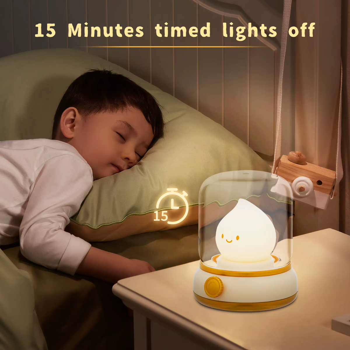 LED Flameless Candle White Noise Night Light Room Decor Lights USB Table Lamp Dimmable Bedside Lamp Camping Light Kids Xmas Gift