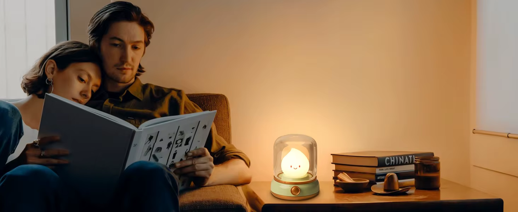 LED Flameless Candle White Noise Night Light Room Decor Lights USB Table Lamp Dimmable Bedside Lamp Camping Light Kids Xmas Gift