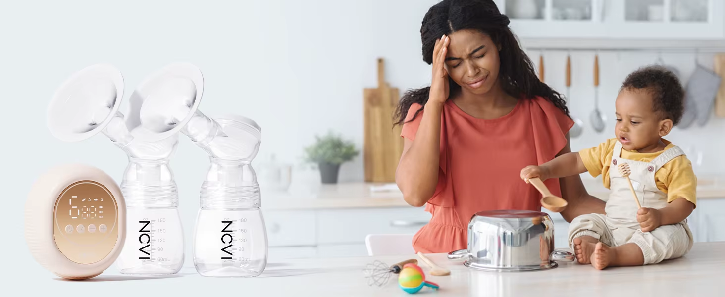 McAdo Electric Breast Pump Electric Breast Mlik Pump,4 Modes 9 Levels,21/24mm Flanges Parts,Low Noise