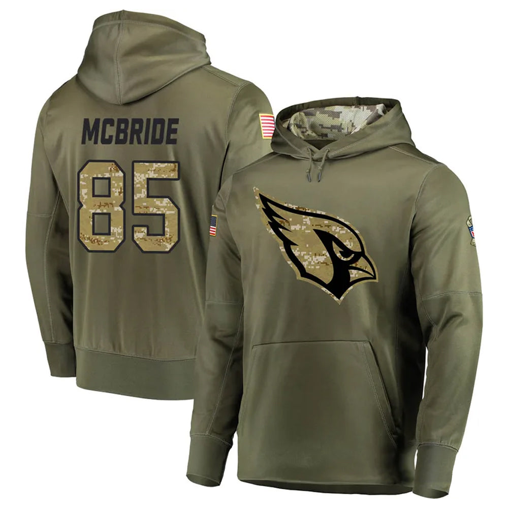 McAdo A.Cardinals #85 Trey McBride Player Olive Salute to Service Limited Hoodies Stitched Jerseys