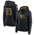 McAdo A.Cardinals #93 Calais Campbell Player Black Salute to Service Hoodies Stitched Jerseys