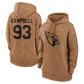 McAdo A.Cardinals #93 Calais Campbell Player Brown Salute To Service Limited Hoodies  Stitched Jerseys