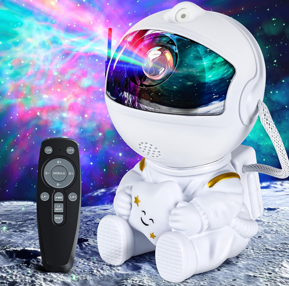 Astronaut Galaxy Projector Night Light White Holding Star, Stars Projectors Lamp for Kids Bedroom, Space Decor & Gift