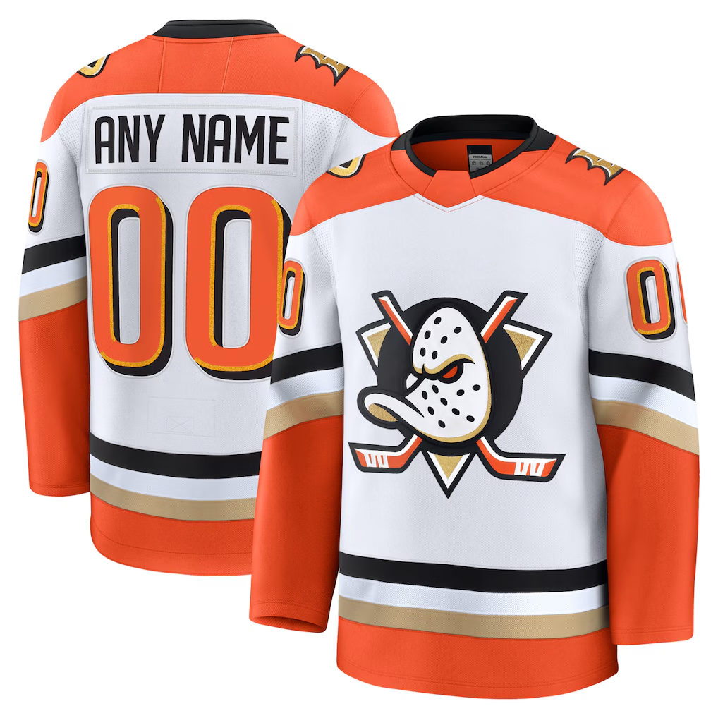 McAdo Custom A.Ducks White Away Premium Jerseys