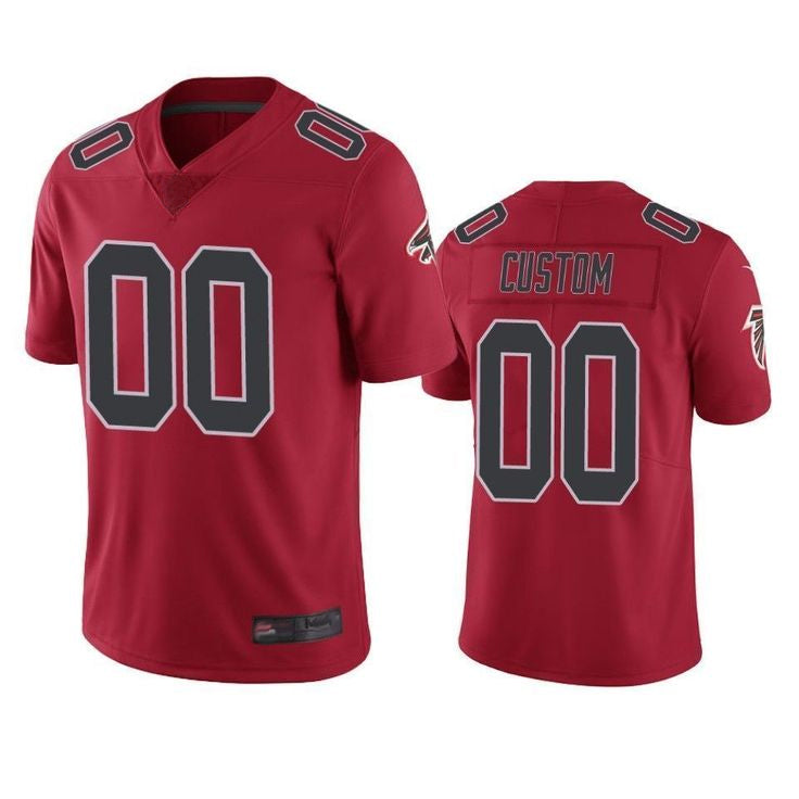 McAdo Custom A.Falcons Red Color Rush Limited Stitched Jerseys