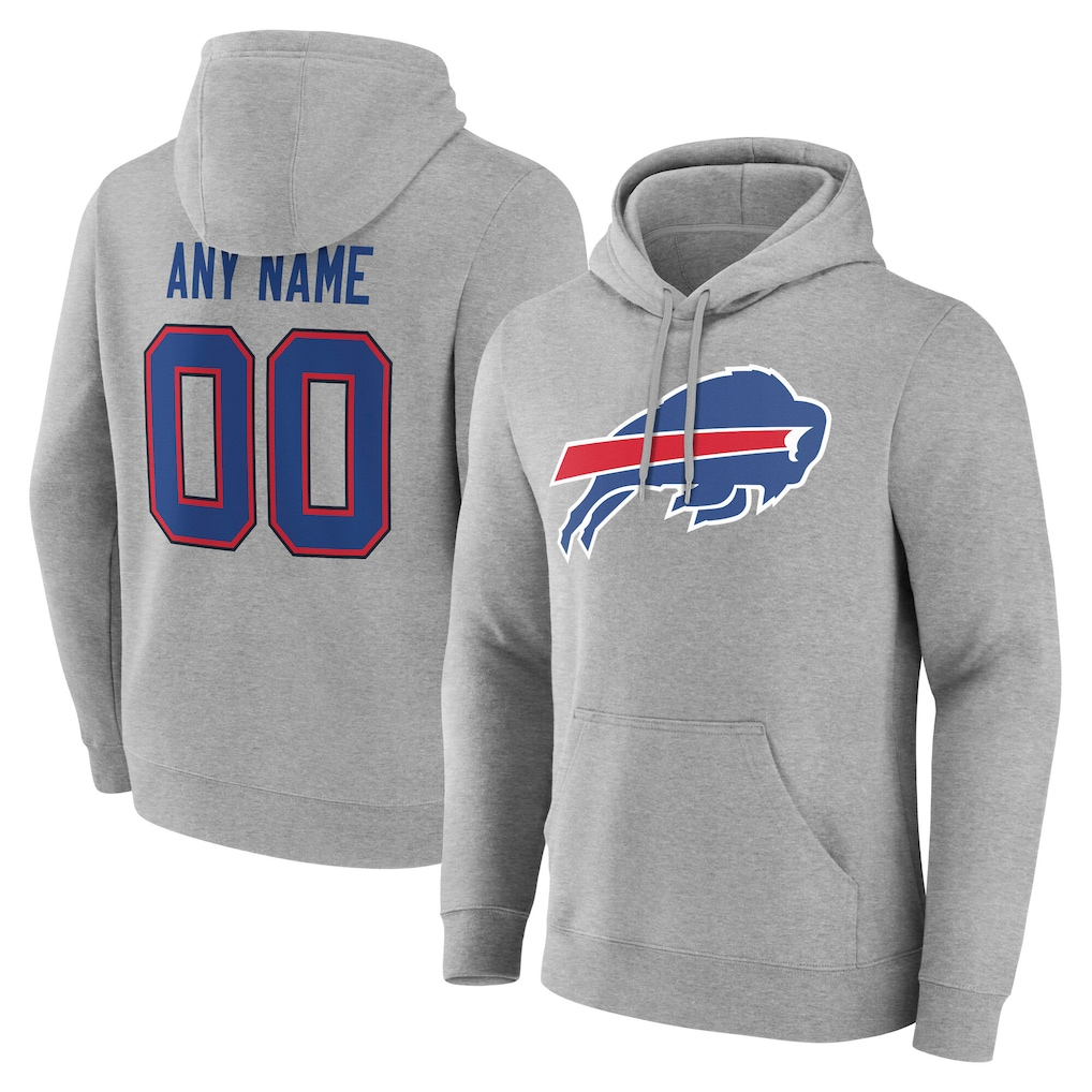 McAdo Custom B.Bills Gray Team Authentic Personalized Name & Number Hoodie Stitched Jerseys