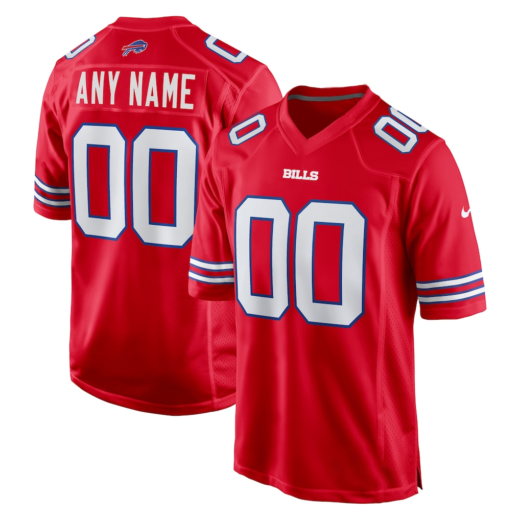 McAdo Custom B.Bills Red Alternate Game Stitched Jerseys