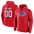 McAdo Custom B.Bills Red Team Authentic Personalized Name & Number Hoodie Stitched Jerseys