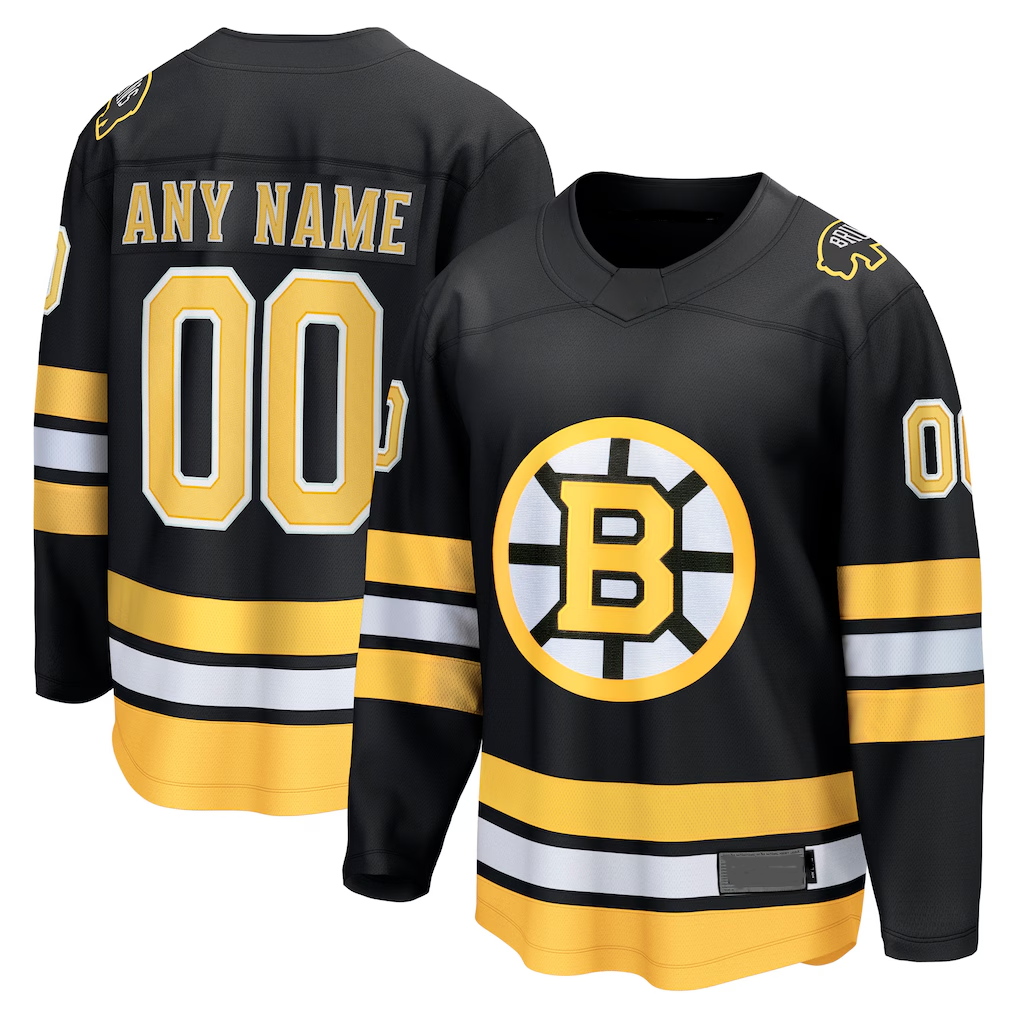 McAdo Custom B.Bruins Black Home Breakaway Stitched Jerseys