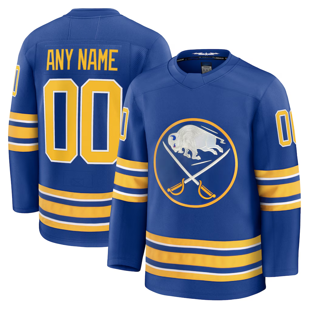 McAdo Custom B.Sabres Royal Home Premium Stitched Jerseys