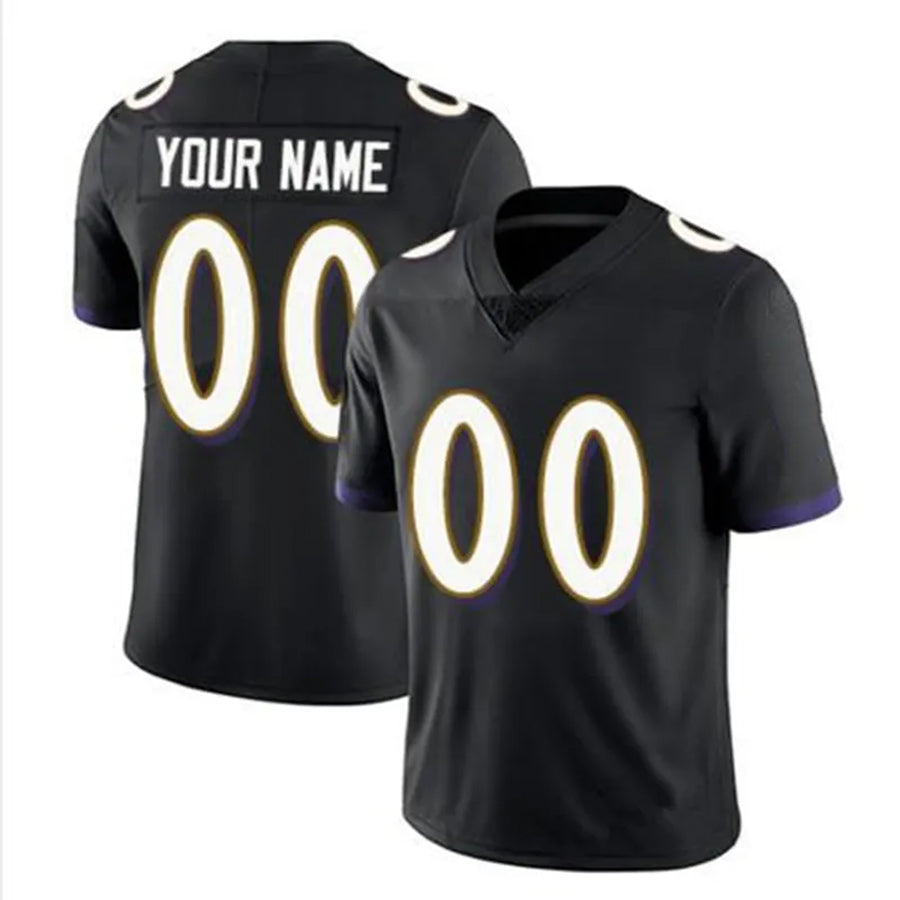 McAdo Custom B.Ravens Black Replica Limited Game Stitched Jerseys