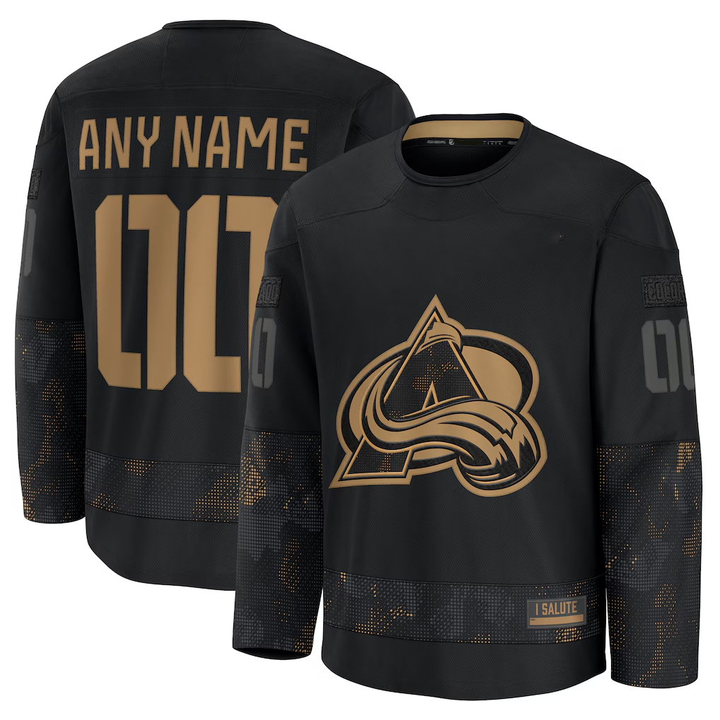 McAdo Custom C.Avalanche Black 2024 Military Appreciation Practice Jerseys