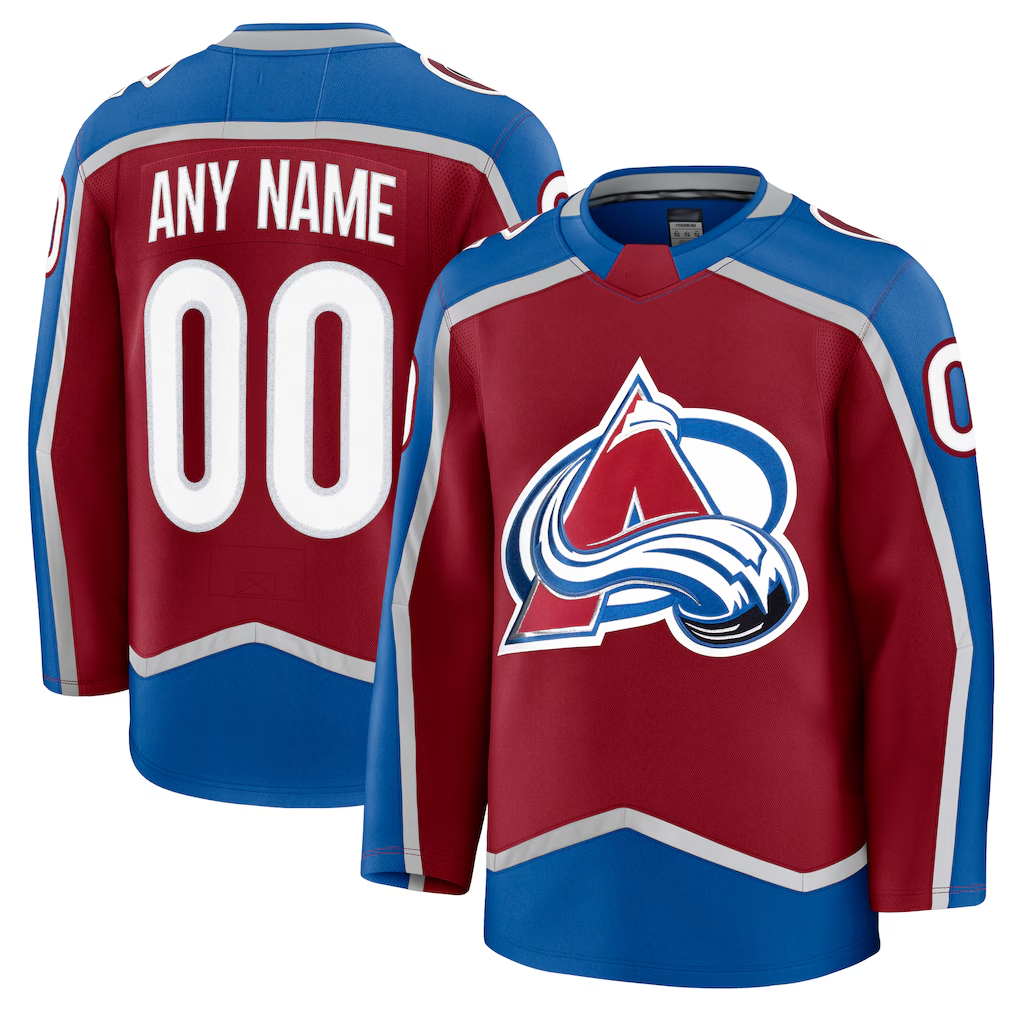 McAdo Custom C.Avalanche Burgundy Home Premium Jerseys