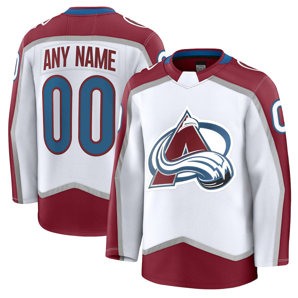 McAdo Custom C.Avalanche White Away Premium Jerseys