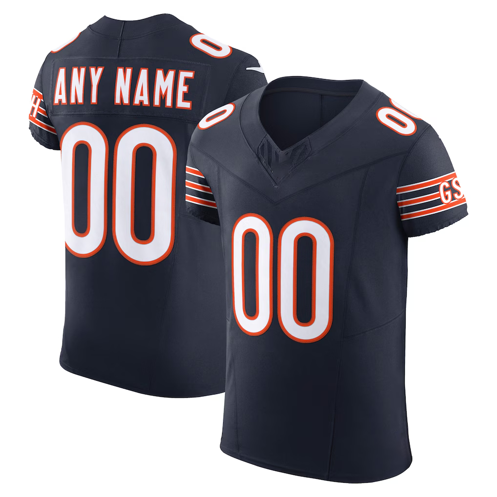 McAdo Custom C.Bears Navy Vapor F.U.S.E. Elite  Stitched Jerseys
