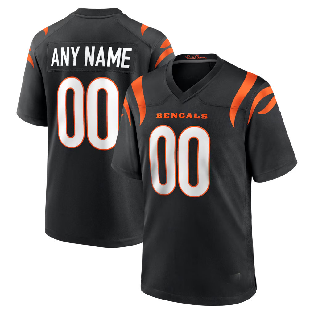 McAdo Custom C.Bengals Black Home Replica Game Football Jerseys