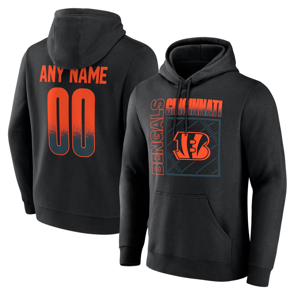 McAdo Custom C.Bengals Black Home Field Pop Personalized Name & Number Hoodie Stitched Jerseys