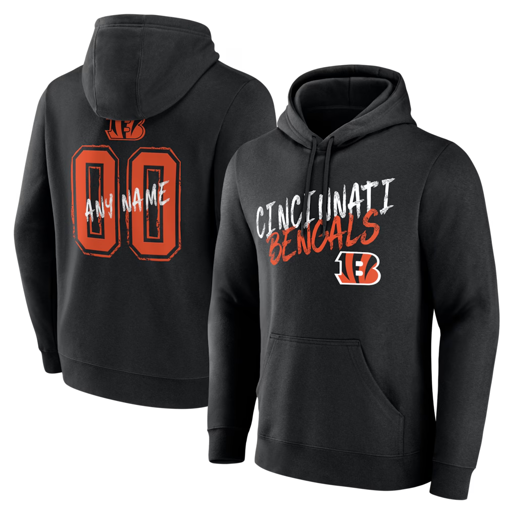 McAdo Custom C.Bengals Black Big & Tall Team Authentic Custom Hoodie Stitched Jerseys