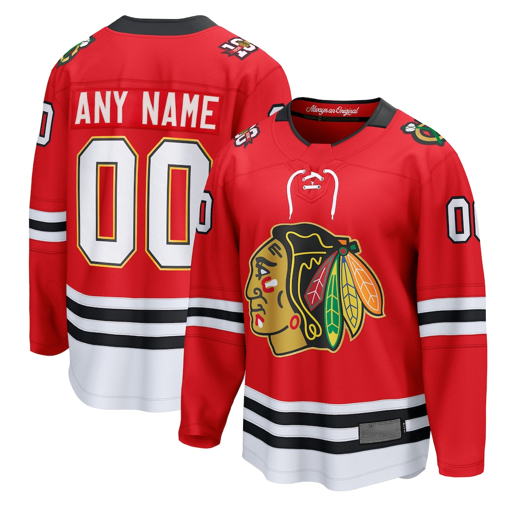 McAdo Custom C.Blackhawks Red Centennial Breakaway Jerseys
