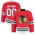 McAdo Custom C.Blackhawks Red Home Authentic Pro Jerseys