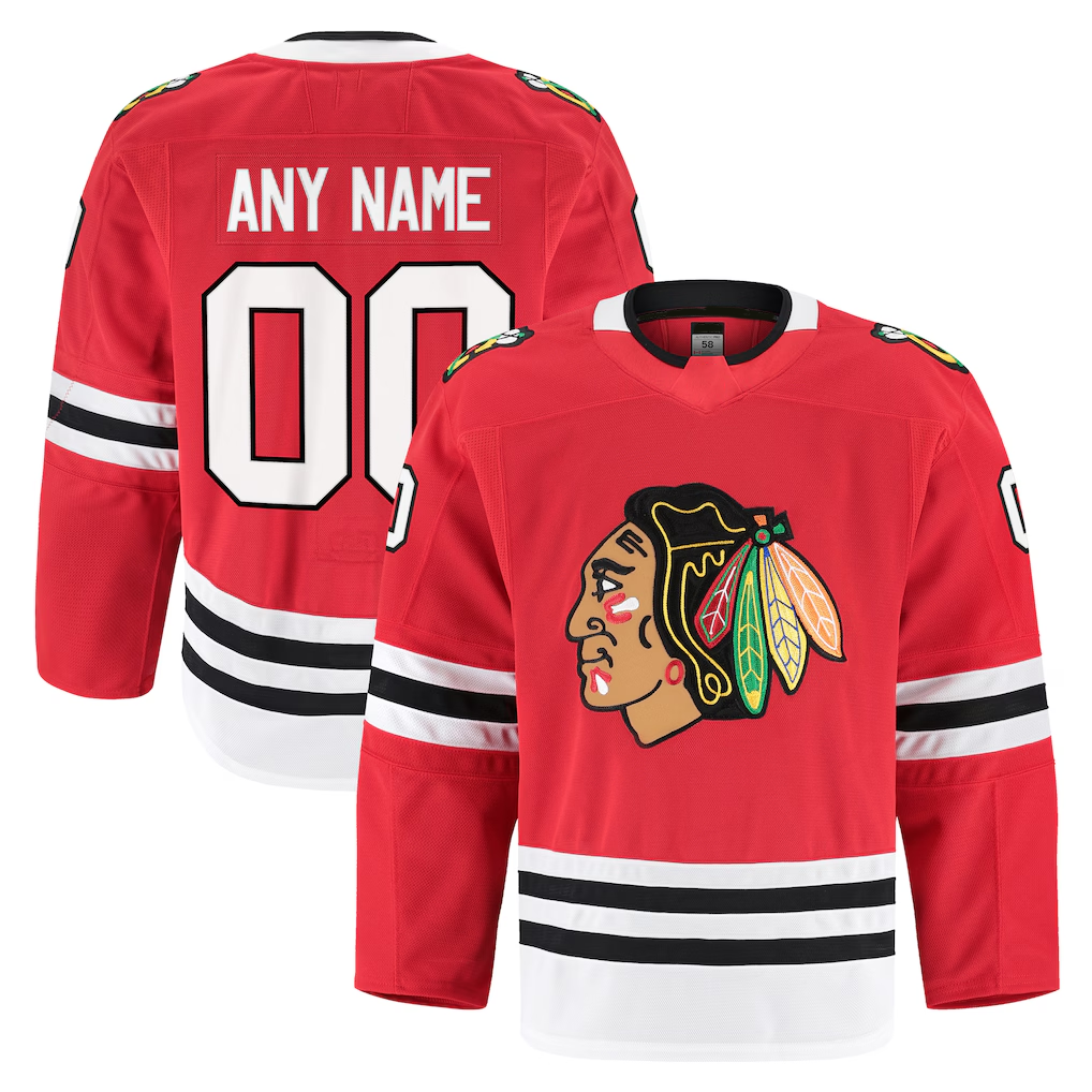 McAdo Custom C.Blackhawks Red Home Authentic Pro Jerseys