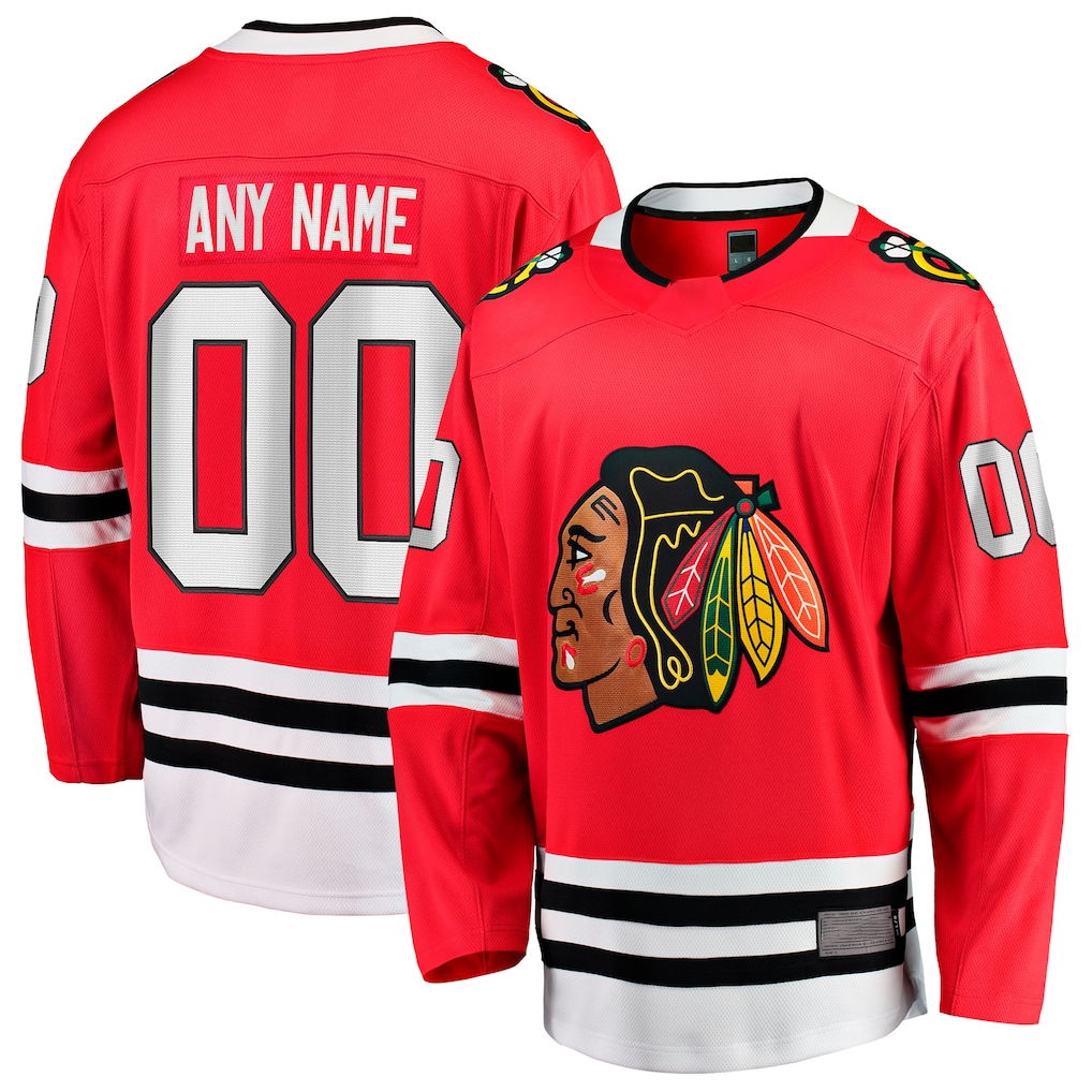 McAdo Custom C.Blackhawks Red Home Breakaway Jerseys