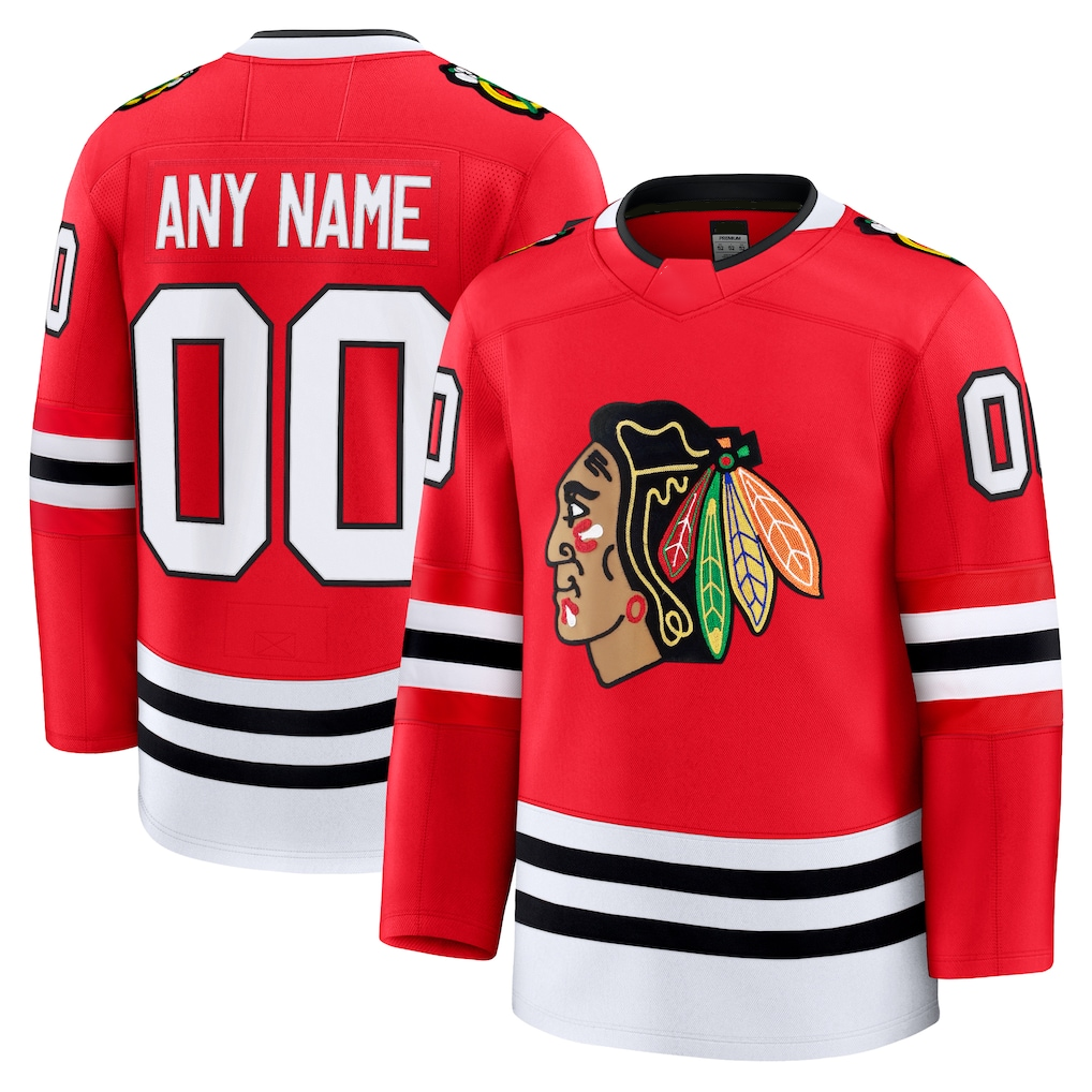 McAdo Custom C.Blackhawks Red Home Premium Jerseys