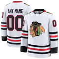 McAdo Custom C.Blackhawks White Away Premium Jerseys