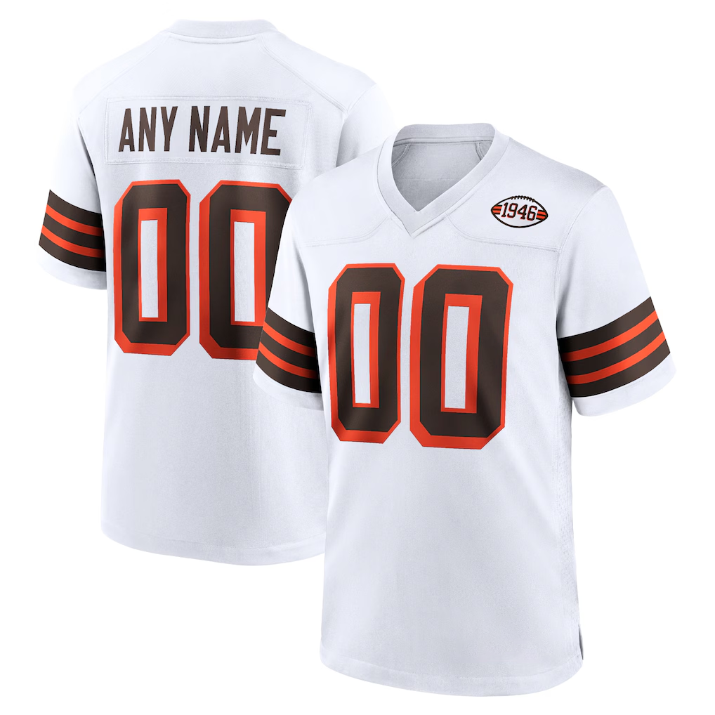 McAdo Custom C.Browns White 1946 Collection Alternate Stitched Jerseys
