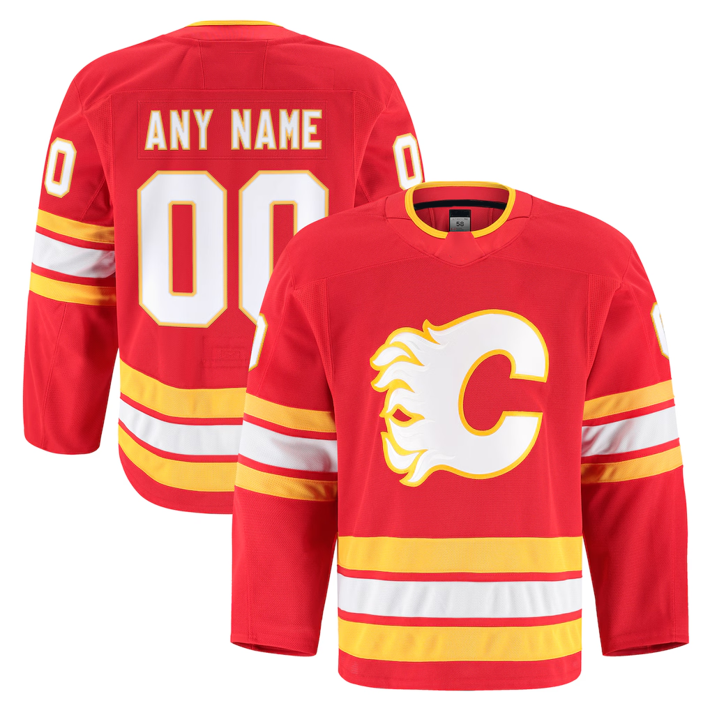 McAdo Custom C.Flames Red Home Authentic Pro Jerseys