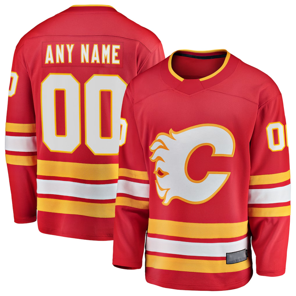 McAdo Custom C.Flames Red Home Breakaway Jerseys