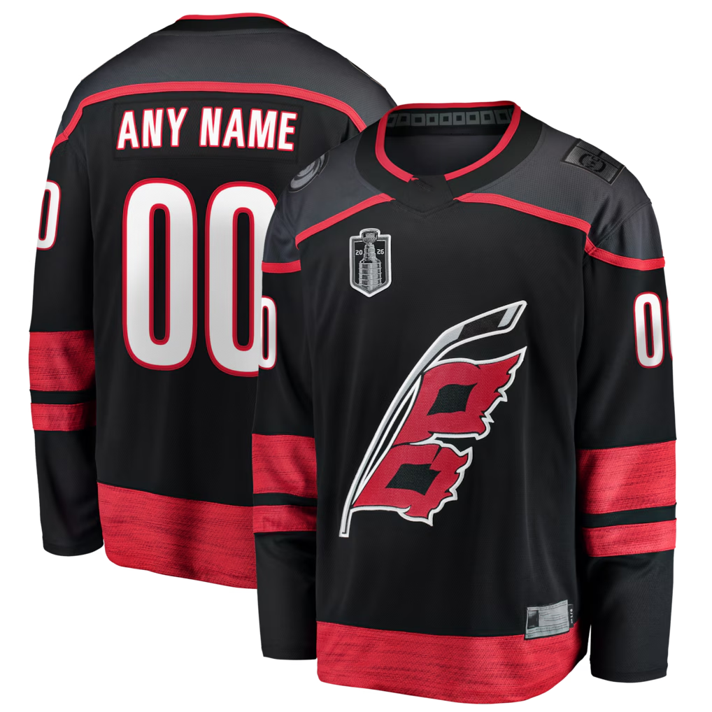 McAdo Custom C.Hurricanes Black 2026 Stanley Cup Champions Home Breakaway Custom Stitched Jerseys