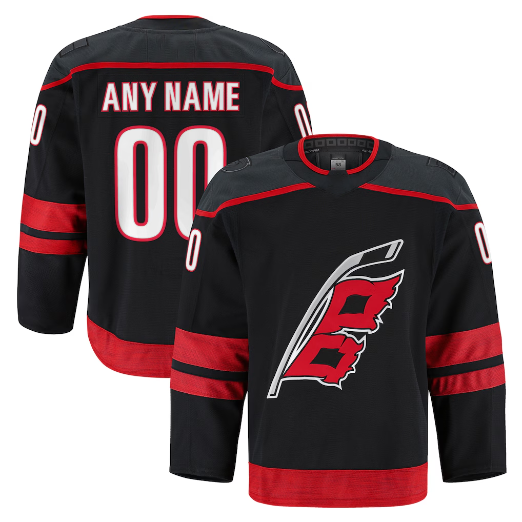 McAdo Custom C.Hurricanes Black Home Authentic Pro Stitched Jerseys