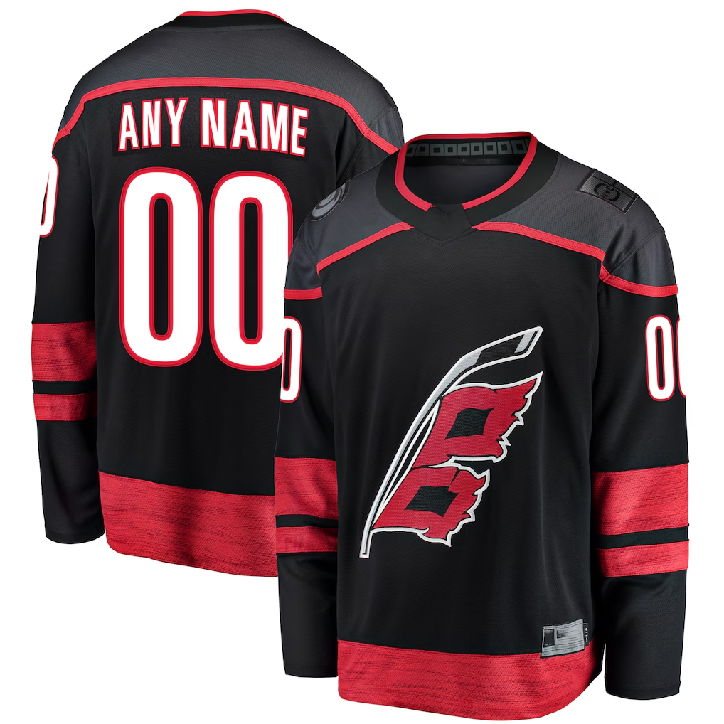 McAdo Custom C.Hurricanes Black Home Breakaway Stitched Jerseys