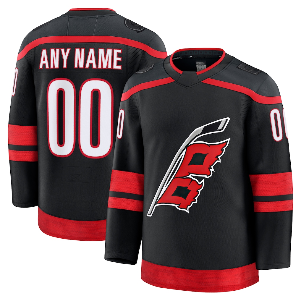 McAdo Custom C.Hurricanes Black Home Premium Stitched Jerseys