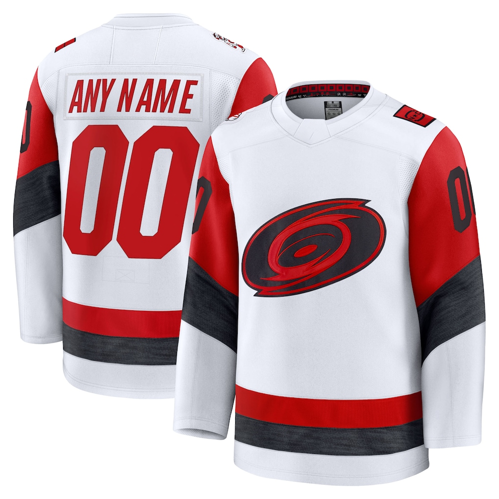 McAdo Custom C.Hurricanes White Away Premium Stitched Jerseys