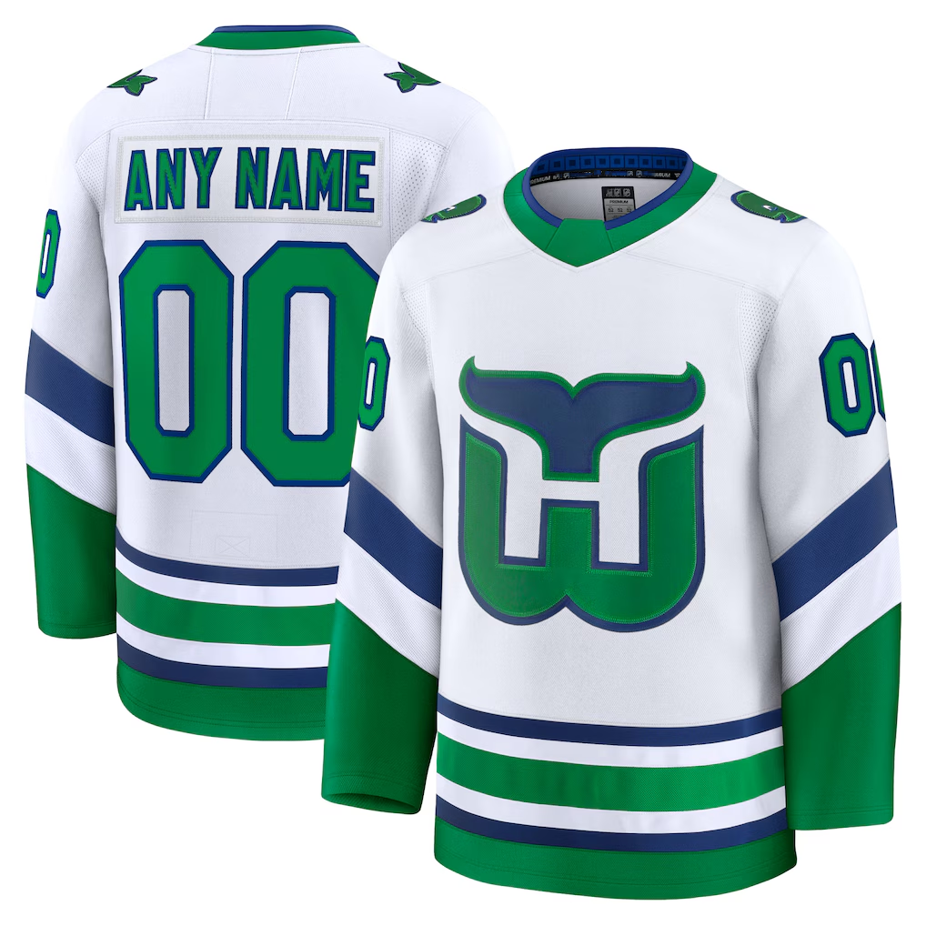McAdo Custom C.Hurricanes White Throwback Premium Stitched Jerseys