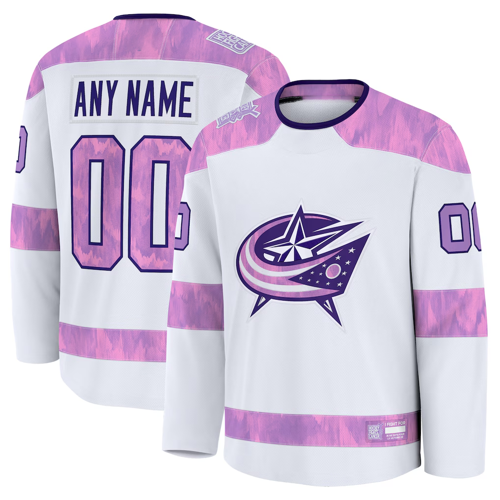 McAdo Custom CB.Jackets White 2024 Hockey Fights Cancer Practice Jersey