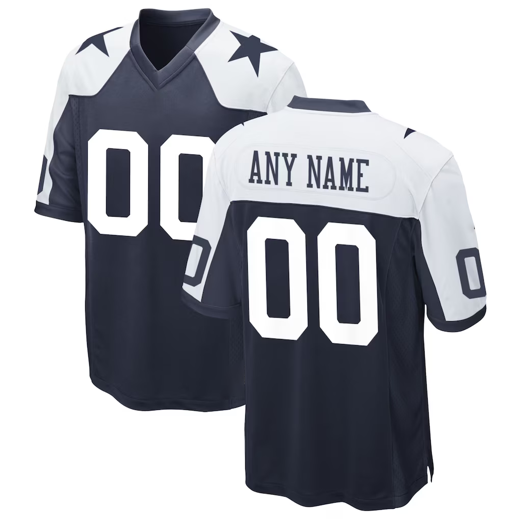 McAdo Custom D.Cowboys Navy Alternate Game Jersey Stitched Jerseys