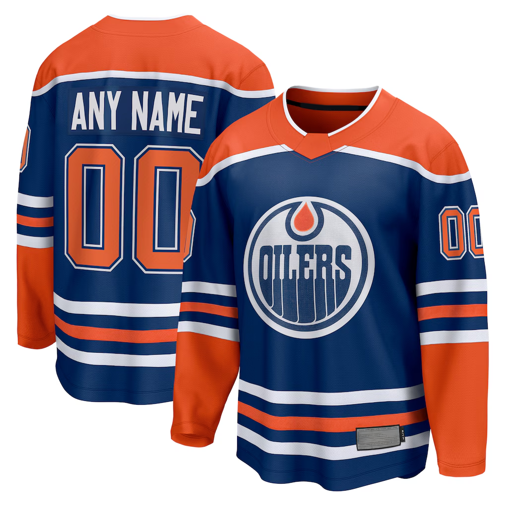 McAdo Custom E.Oilers Royal Home Breakaway Jerseys