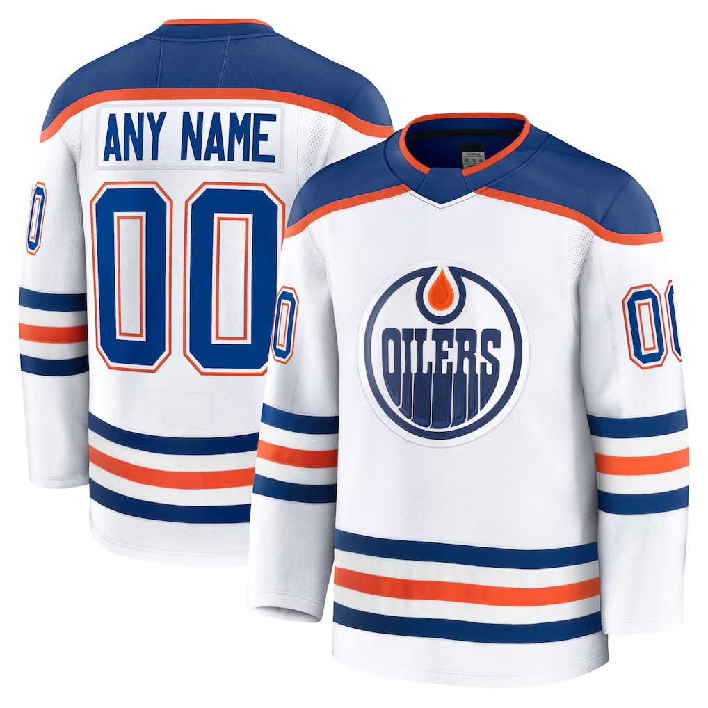 McAdo Custom E.Oilers White Away Premium Jerseys