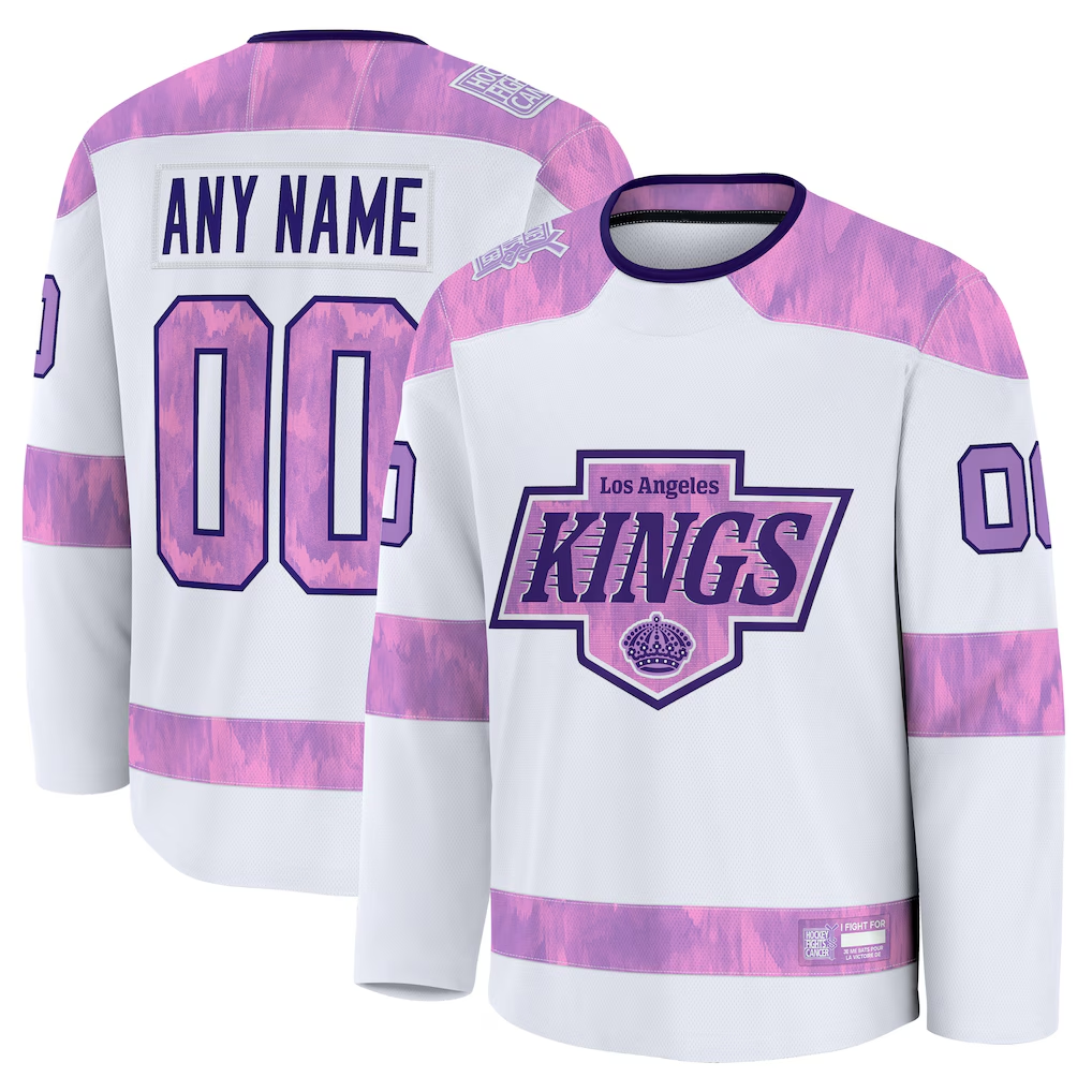 McAdo Custom LA.Kings White 2024 Hockey Fights Cancer Practice Jerseys