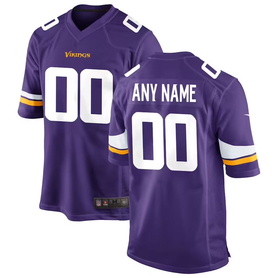 McAdo Custom MN.Vikings Purple Game Home Stitched Jerseys