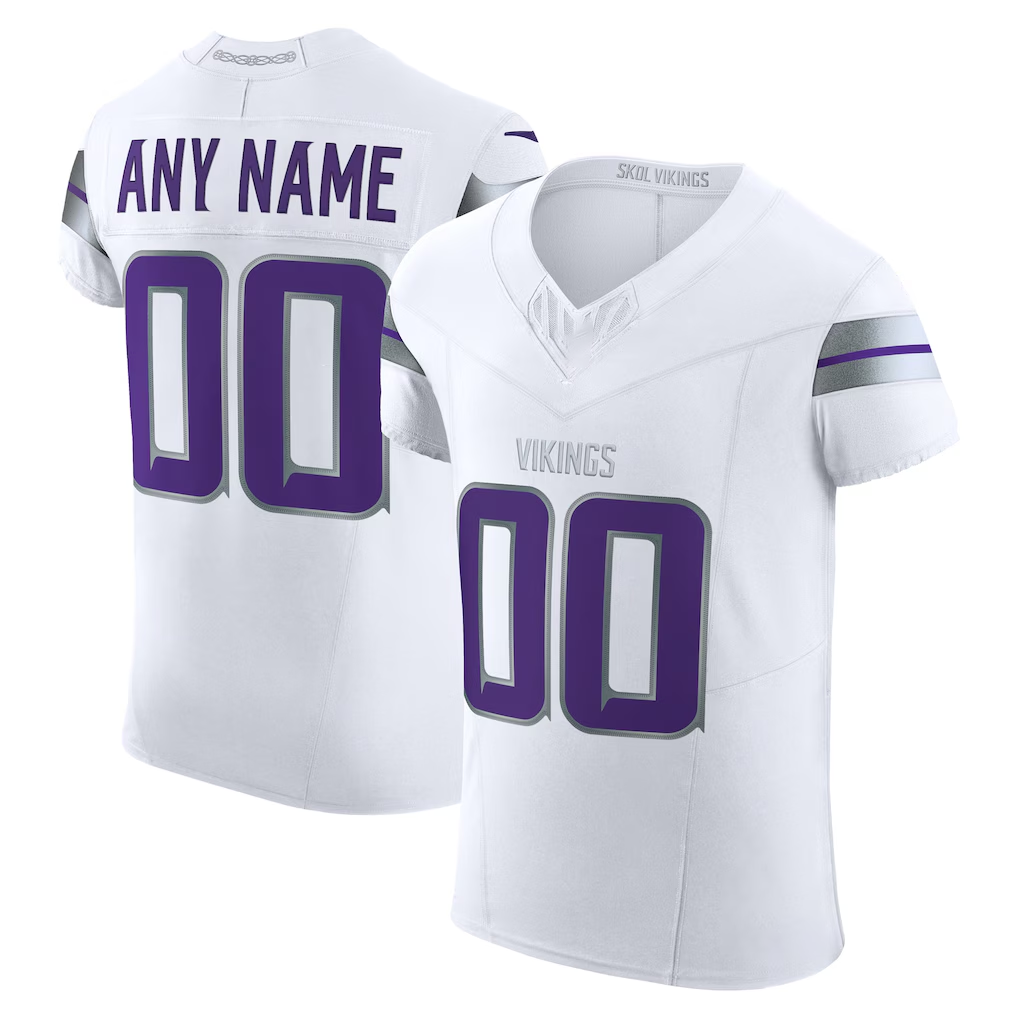 McAdo Custom MN.Vikings White Vapor F.U.S.E. Elite Stitched Jerseys