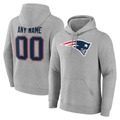 McAdo Custom NE.Patriots Gray Team Authentic Personalized Name & Number Hoodie Stitched Jerseys