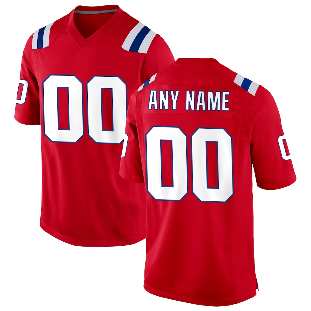 McAdo Custom NE.Patriots  Red Alternate Stitched Jerseys