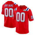 McAdo Custom NE.Patriots  Red Super Bowl LX Patch Game Stitched Jerseys