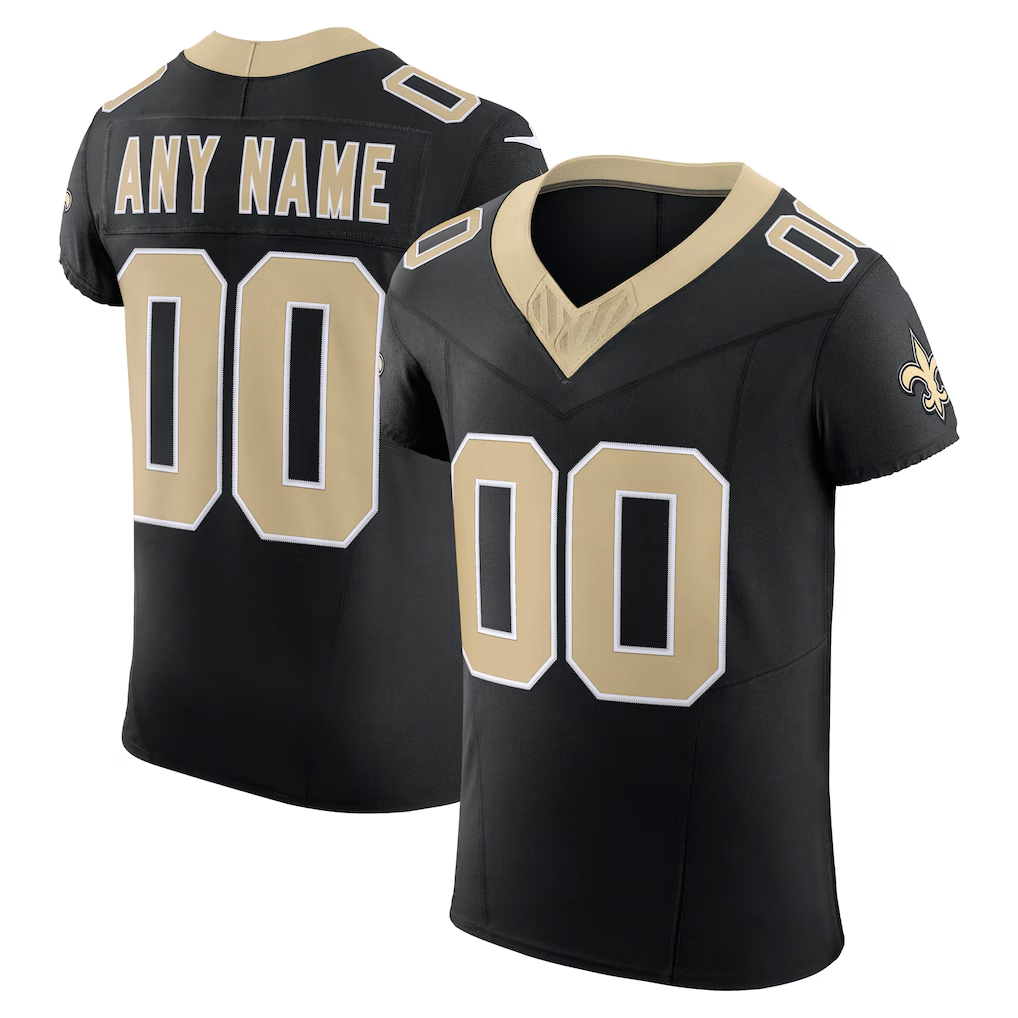 McAdo Custom NO.Saints Black Vapor F.U.S.E. Elite Stitched Jerseys